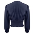 thumbnail image 7 of Long Sleeve Shirts For Women Waistline V Neck Sleeve Sleeve Solid Color Ruffled T Top Womens Long Sleeve Tops, 7 of 7