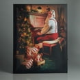 thumbnail image 2 of ReLIVE Decorative Expressions Light Up Canvas Christmas Sign Santa Playing Piano, 2 of 7