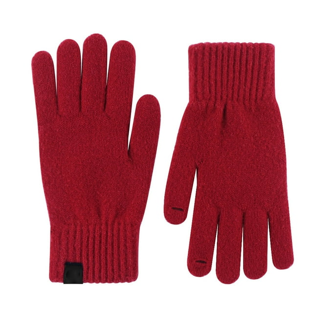 Gants à Moins de 10 $ Mitaines Rouges Gants d'Hiver en Tricot pour Hommes Femmes Gants pour Texto à l'Écran Gants Chauds en Tricot pour l'Extérieur Doux Élastique