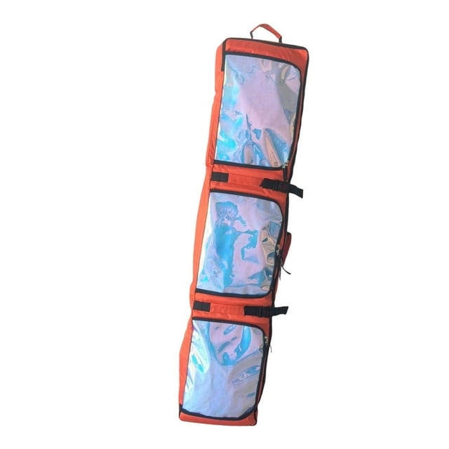 S SERENABLE Sac de Ski Sac de Planche à Neige avec Roues avec Poignée Étui de Rangement pour Équipement et Vêtements pour Ski Voyage en Avion Planche à Neige Orange