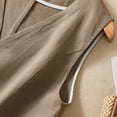 thumbnail image 5 of Lovskoo Women's Sleeveless Button Down Vest Casual V Neck Cotton Linen Blazer Jacket with Pockets Khaki, 5 of 7