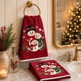 thumbnail image 5 of 2 Pack Christmas Towels, Christmas Hand Towels, Christmas Decorations Snowman Printed Bathroom Hand Towels Kitchen Dish Towels Decor Holiday Winter Gift, 5 of 7
