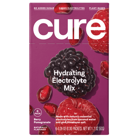 Cure Hydration Electrolyte Powder Drink Mix, Berry Pomegranate, 6 Packets