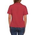 thumbnail image 3 of INSPIRAR CHIC Blusas de V Cuello para Mujeres Elegante Casual Estampado de Cereza con Solapa Notch Verano Manga Corta XS Rojo, 3 of 6