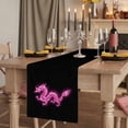 thumbnail image 2 of Table Runners 70 Inches Long Dress Scarves, Dragon Flames Farmhouse Coffee/Dining/Kitchen Table Decor, Holiday Table Runner, Purple Dragons Abstract Modern Art 13x70 Inch, 2 of 9