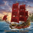 thumbnail image 2 of Ylutex Revenge Pirate Ship Building Block Model Kit, Pirates Building Boat Set for Adults & Collections Enthusiasts, Display Building Block Ship Model with Detachable Decks 4400+PCS, 2 of 9