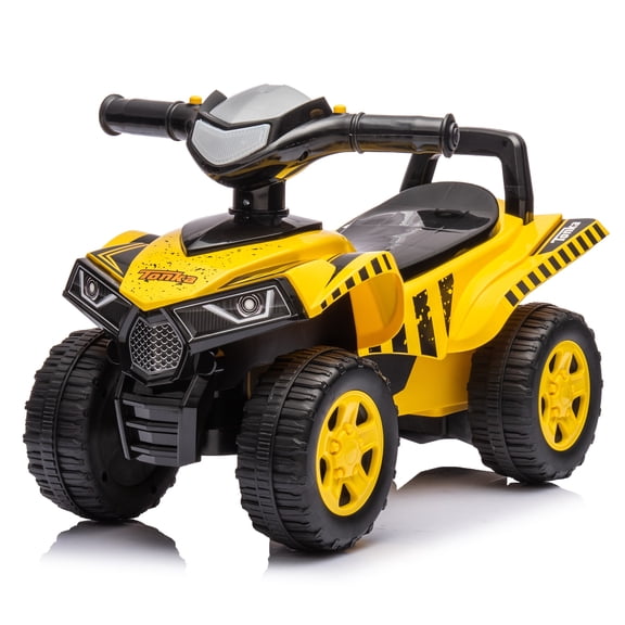 Tonka: Quad Push Car - Yellow - Foot-To-Floor Ride-On Toy, 4 Wheeled ATV Vehicle, Reastic Engine Sound, Walker Handle, Licensed, Toddlers & Kids 12mo