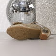 thumbnail image 6 of Quealent Girls Dress Shoes Mary Jane Wedding Party Shoes Glitter Bridesmaids Princess Heels Gold for Size 2.5, 6 of 9