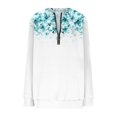 thumbnail image 3 of Womens Sweatshirts Casual Half Zip Pullover Tops Fashion Retro Floral Printing Long Sleeve Blouses Loose Crewneck Hoodless Sweatshirt Fall Outfits Outwears Winter Clothing, 3 of 5