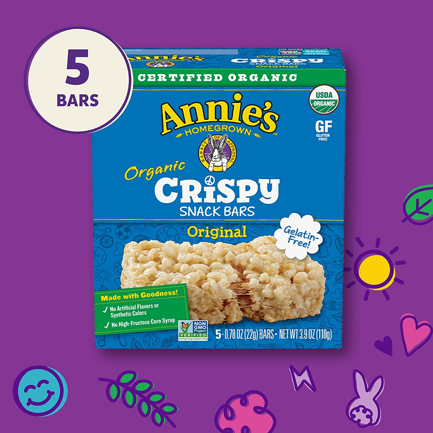 Annie's Homegrown Organic Birthday Cake Crispy Snack Bar – Healthy Snack  Solutions