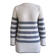 thumbnail image 1 of Suéter George para Mujer, Rayado, Cuello Redondo Crema Talla Eg, 1 of 6