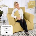 thumbnail image 2 of Jinamart Housse de Fauteuil Extensible Élastique, 1 Pce (Moutarde, Petit), 2 of 7