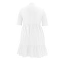 thumbnail image 5 of KONBECA Women's Plus Size Summer Dresses, Solid Lapel Single Breasted Short Sleeve Shirt Dress, Oversize Mini Dress, Large Size Shirt Dress White 4XL, 5 of 5