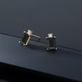 thumbnail image 5 of Gem Stone King 3.37 Ct Octagon Black Onyx White Created Sapphire 10K Yellow Gold Earrings, 5 of 5