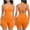 Orange, variant on Kaemgyyd Women Bodycon Romper Sleeveless Scoop Neck Stretchy Workout Gym Jumpsuits Summer Racerback Hollow out Shapewear