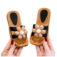 thumbnail image 6 of JUMEYU Kids Slide Sandals Girl's Sandals Glitter Flat Sandals Summer Beach Vacation Sandal Slipper shoes Size 9.5(Brown,9.5 Toddler), 6 of 6