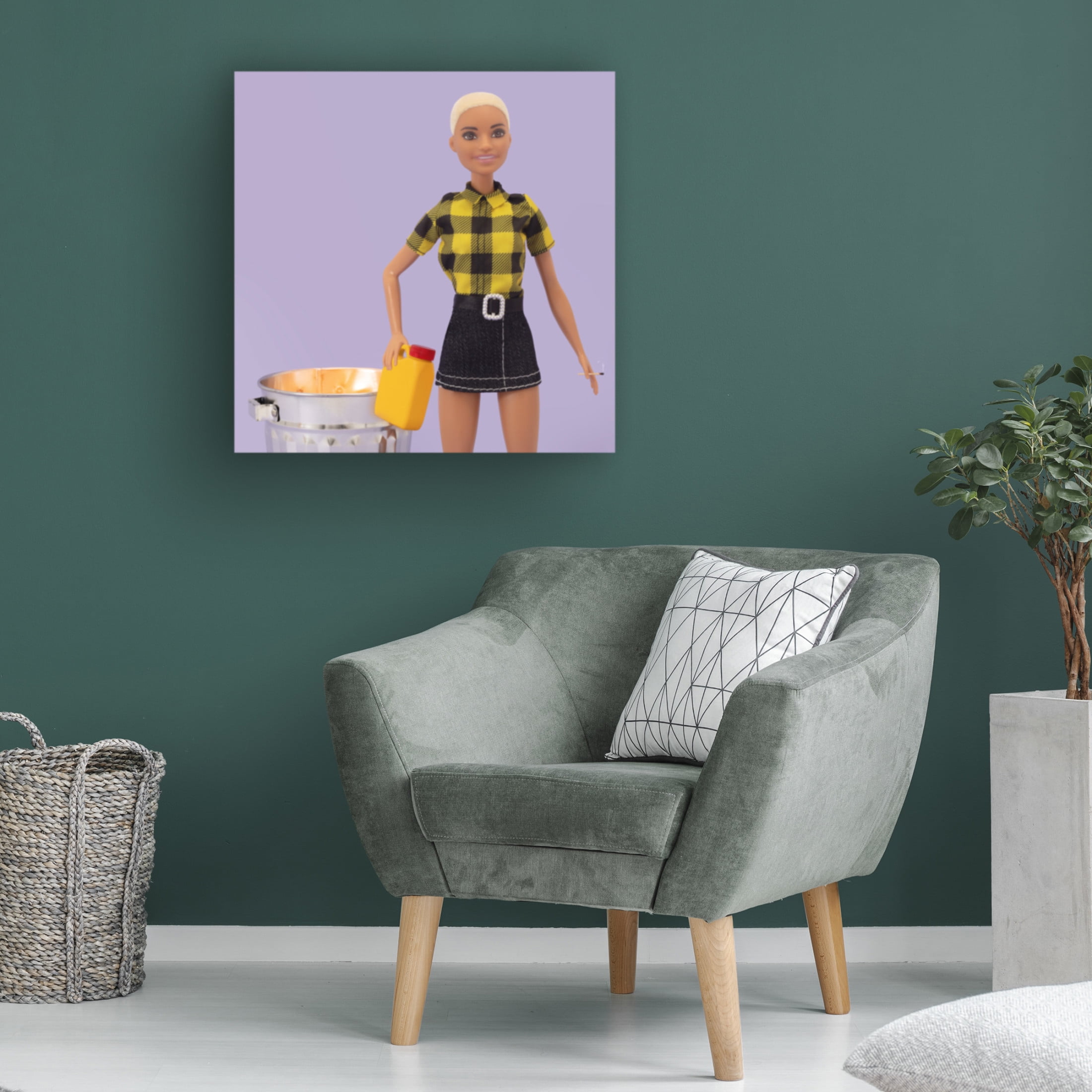 Canvas Wall Art - Julia Ramiro 'Burning1.1' Wall Art for Living Room, Bedroom, or Office Décor by Trademark Fine Art - 14 x 14 Inches