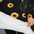 thumbnail image 3 of Oversized Wearable Blanket Hoodie,Black Yellow Green Stem Sunflower Pattern Sherpa Blanket Hoodie with Super Pockets,Super Warm Fuzzy Pullover for Women & Men, 3 of 6