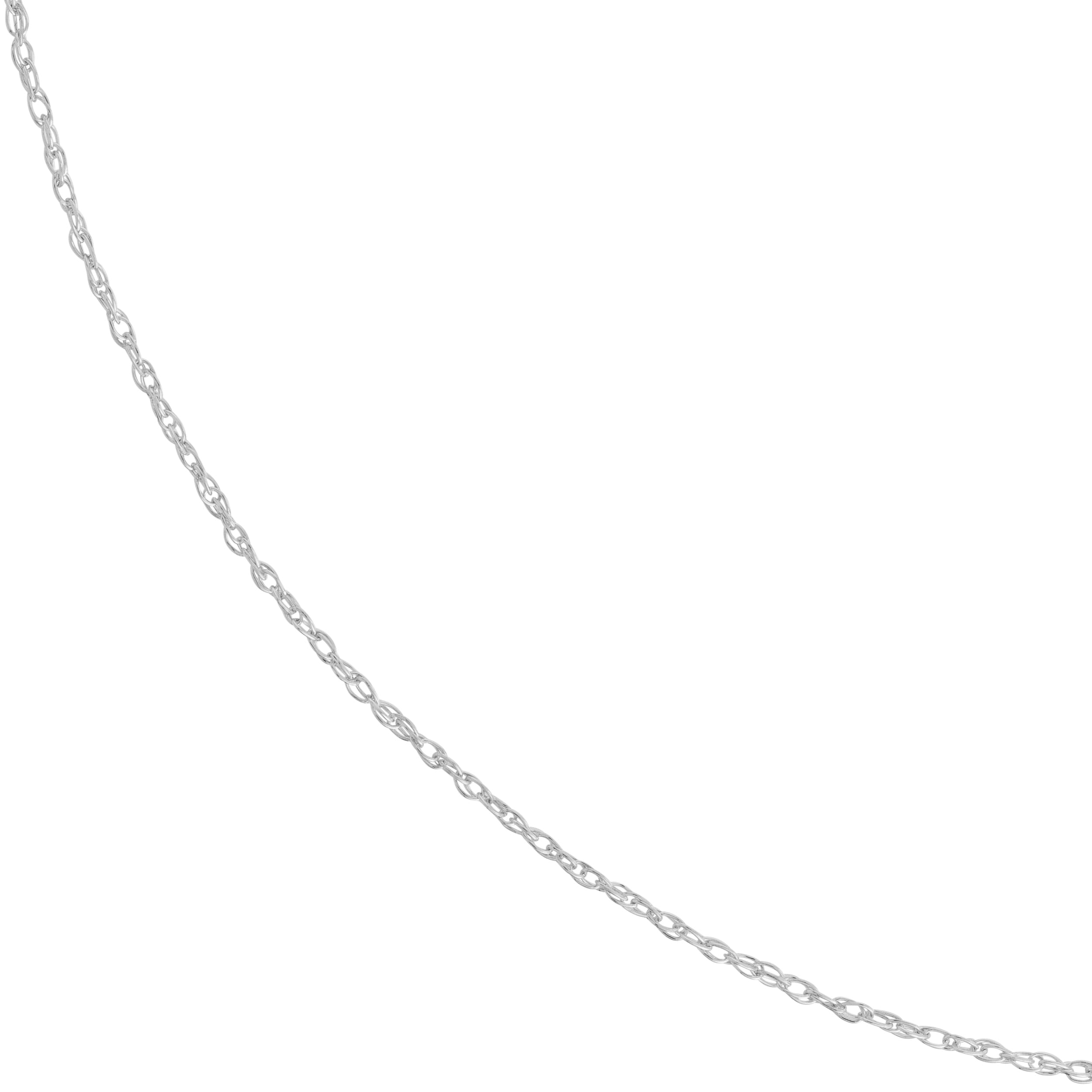 10K White Gold 16" 0.80mm Replacement Rope Chain Necklace w/ 5mm Spring Ring - Women