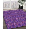 thumbnail image 2 of Ahgly Company Indoor Rectangle Patterned Purple Flower Purple Area Rugs, 6' x 9', 2 of 6