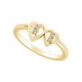 thumbnail image 2 of AFFY 1/10 Carat CT Round White Natural Diamond Double Heart Wedding Promise Ring In 14k Solid Yellow Gold (I-J Color, I2-I3 Clarity, 0.10 Cttw) Ring Size-12, 2 of 4