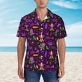 thumbnail image 4 of Daiia Mardi Gra2 Hawaiian Shirt for Men Gentle Cotton Regular Short Sleeve Casual-X-Large, 4 of 9