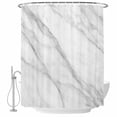 thumbnail image 2 of Marble Waterproof Fabric Shower Curtain,Modern Grey White Rock Monochrome Simple Waterproof Fabric Shower Curtain for Bathroom Curtains Bathtubs Hotel Shower Curtains with 12 Hooks Standard 72x72, 2 of 8