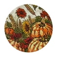 thumbnail image 4 of HAOXIT Fall Autumn Pumpkin Corn Sunflower Tomato Leaves Harvest Farm Round Fitted Table Covers Elastic Edge Circle Tablecloth for Dining Party Holiday Fits Round Table  31-35, 4 of 8