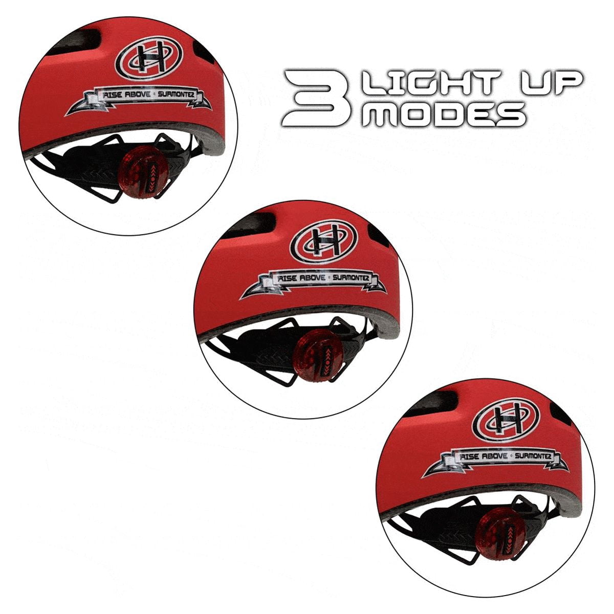 Halo Rise Above 3 in 1 Scooter and Skateboard Helmet and Protective Pad Combo Set - Red - 5+ Unisex
