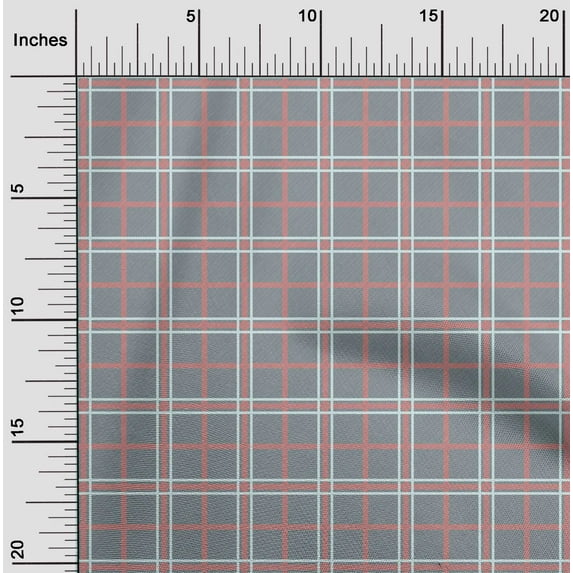oneOone Viscose Chiffon Fabric Tartan Check Print Fabric BTY 42 Inch Wide
