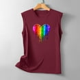 thumbnail image 4 of Tank Tops for Women 2024 Summer Rainbow Heart Pride T Shirts Round Neck Sleeveless Casual Loose Tunic Blouses, 4 of 5