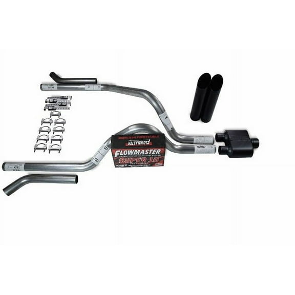 Dodge Dakota 97-05 2.5" Dual Truck Exhaust Kits Flowmaster Super 10 Corner Black