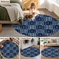 thumbnail image 5 of Round Rugs 3.3Ft, Vintage Floral Round Area Rug Washable Indoor Throw Carpet, Abstract Flowers Patchwork Country Navy Blue Soft Non Slip Circle Rug for Laundry Room Patio Home Decor Aesthetic, 5 of 8