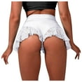 thumbnail image 1 of DPTALR Women's High Waist Lace Ruffled Dance Shorts Hot Pants Mini Tight Bikini, 1 of 4