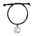 thumbnail image 1 of Chinese character component chuo Bracelet Leather Rope Wristband Black Jewelry, 1 of 3