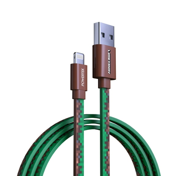 Liquipel Powertek Minecraft USB-A to Lightning - Grass Block