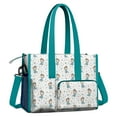 thumbnail image 2 of Teacher Tote Bag,White Dance Pattern Teacher Utility Tote Bag,Large Work Tote Bags for Women with Multiple Pockets,Top Zipper Closure,13.8x10.6x6.7 Inch, 2 of 5
