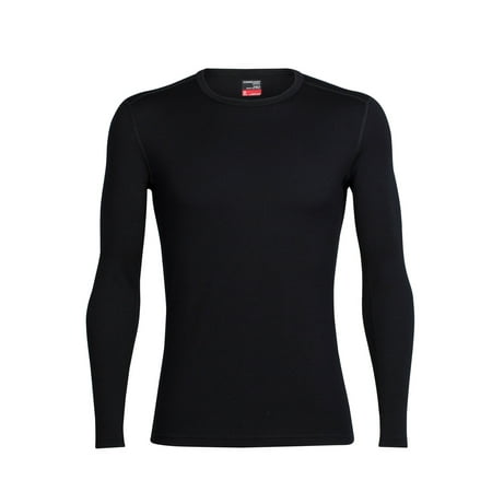 Mens Icebreaker - Icebreaker Men's Bodyfit Midweight Long Sleeve Crewe, Black, Large
