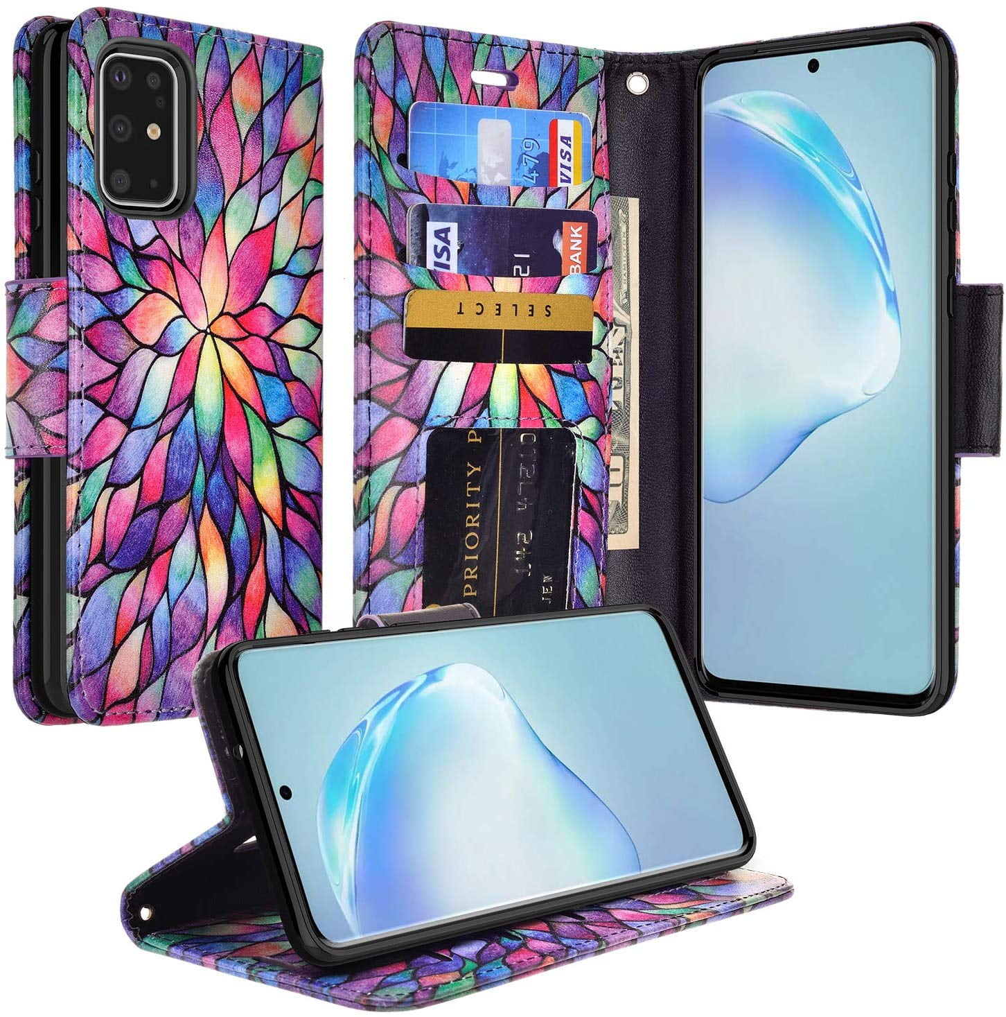 Samsung Galaxy S Ultra Case Wallet Flip Holster Pouch Cover Kickstand For Girls Women Case For Samsung Galaxy S Ultra Rainbow Walmart Com Walmart Com