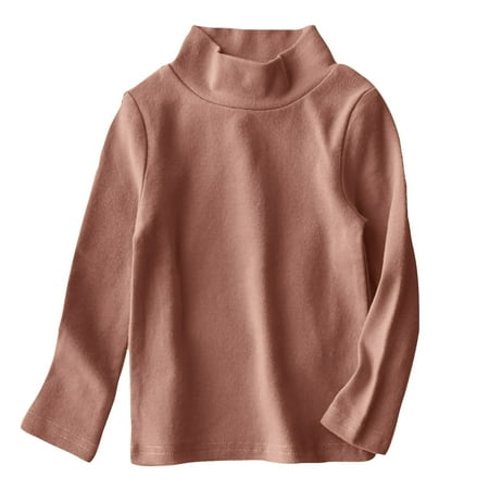 

Maean Little Boys Girls Pullover Sweaters High Neck Solid Color Pullover Tops Fall Winter Cotton Cute Knitwear Shirts
