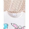 thumbnail image 5 of Bagilaanoe 3Pcs Baby Girl Easter Clothing Sets Toddler Letters Print Fly Sleeve T-shirt Tops + Flare Trousers + Headband 6M 12M 18M 24M 3T 4T Kids Spring Pants Set, 5 of 8