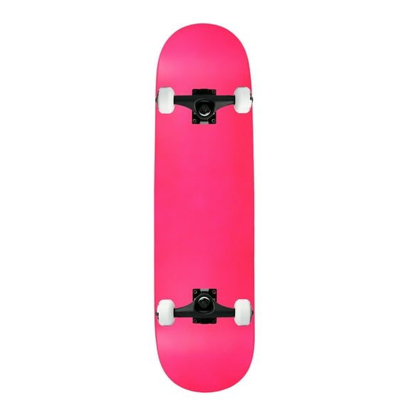 moose complete skateboard neon pink 7.75" black/white assembled
