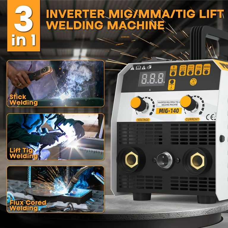 135A 3-in-1 Multi-Process MIG Welder (Flux Core / Gasless MIG/Lift