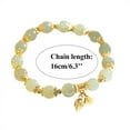 thumbnail image 2 of CILENON Flower Bead Jade Crystal Lucky Bracelets for Women Chinese Style Good Lucky Key Jade Dainty Beads Bracelets Gold Jewelry Gifts for Women Her Him Father Mother(Green,One Size), 2 of 6