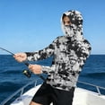 thumbnail image 4 of Camouflage T-shirt with Face Mask Long Sleeve Ice Silk Summer Fishing Shirt Breathable Sunscreen Hooded Fishing Top, 4 of 6