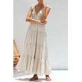 thumbnail image 6 of Women's Ruffled V Neck Tiered Dress 100% Cotton Lightweight Everyday Wear Flattering Silhouette For Warm Weather, 6 of 14