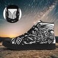 thumbnail image 6 of Coolcustomize Men's Plus Size Gothic Grim Reaper High-top Sneakers - Black/White Skull & Reaper Scythe Design Boots, Lace-Up Streetwear Casual Shoes with Cushioned Rubber Sole for Daily Wear, Parties, 6 of 8