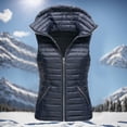 thumbnail image 2 of Wovix Unisex Vest Sleeveless Solid Color Hooded Coat Zip up Quilted Jacket Plus Size Slim Fit Lightweight Casual Winter Coat with Pocket Warmed Soft Clothes, 2 of 3