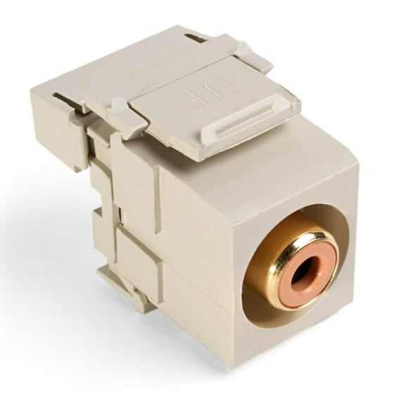 QuickPort RCA Connector in Orange Barrel with Ivory Finish