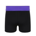 thumbnail image 2 of iEFiEL Girl's Stretchy Gymnastic Dance Shorts Kids Elastic Waistband Sports Cycling Running Shorts Purple&Black 10, 2 of 6
